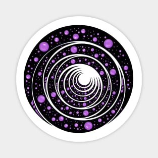 Purples bubbles abstraction. Round digital drawing Magnet